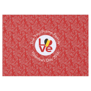 Personalisierte belgische rote LOVE-Flagge Tischdecke