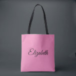 Personalisierte Benutzerdefiniert Ihr eigener Name<br><div class="desc">Ersetzen Sie Ihren Skriptnamen Text hier Elegante moderne minimalistische Design Vorlage Rosa Shopping Shoulder Tote Bag.</div>