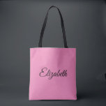 Personalisierte Benutzerdefiniert Ihr eigener Name<br><div class="desc">Ersetzen Sie Ihren Skriptnamen Text hier Elegante moderne minimalistische Design Vorlage Rosa Shopping Shoulder Tote Bag.</div>