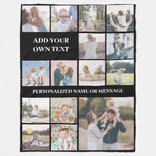 Personalisierte benutzerdefinierte 15-FotoCollage Fleecedecke