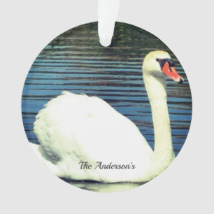 Personalisierte benutzerdefinierte Schwan-Foto Ornament