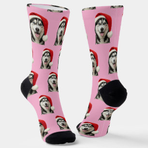 Personalisierte benutzerdefinierte süße Husky-Weih Socken