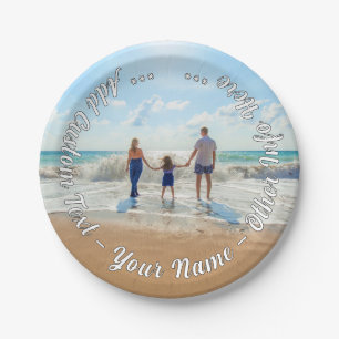 Personalisierte benutzerdefinierte Text Ihr Foto P Pappteller