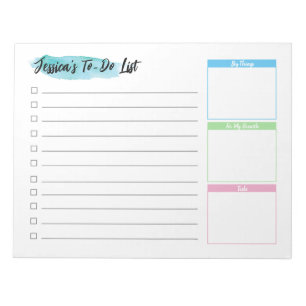 Personalisierte benutzerdefinierte Wasserfarbe Notizblock