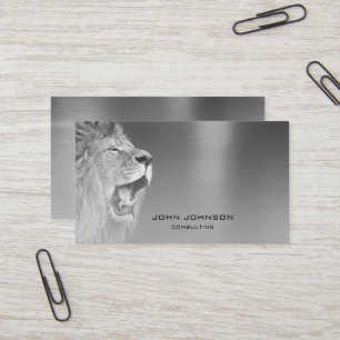 Personalisierte Beratung Lion Silver Metallic Stee Visitenkarte