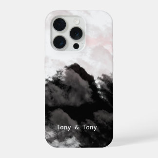 Personalisierte Berglandschaft I Schwarz-Weiß iPhone 15 Pro Hülle
