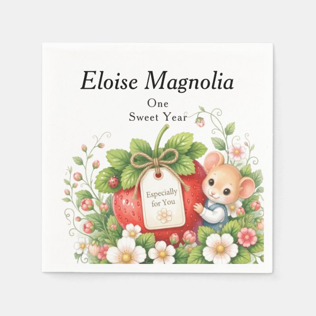 Personalisierte Berry Sweet Geburtstagsserviette Serviette (Vorderseite)
