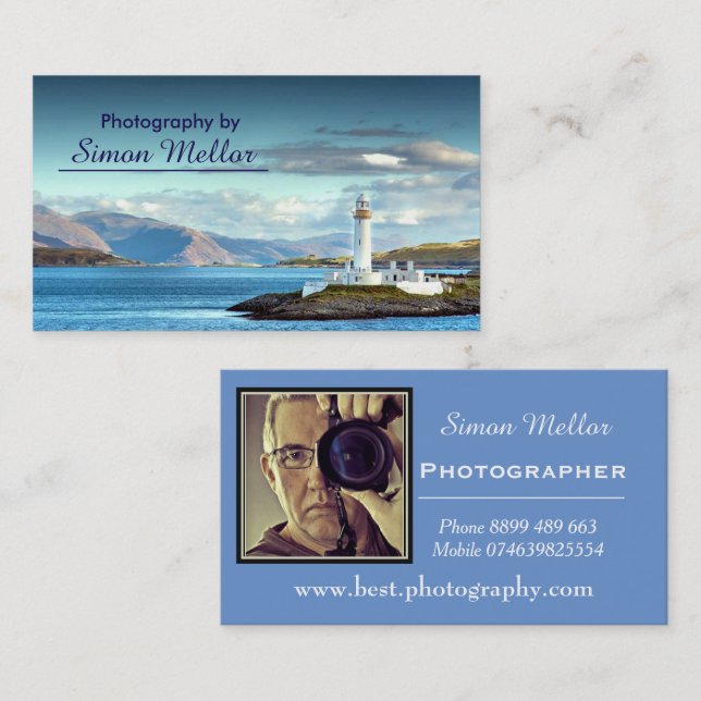 Personalisierte berufliche Fotografen Visitenkarte (Vorne/Hinten)