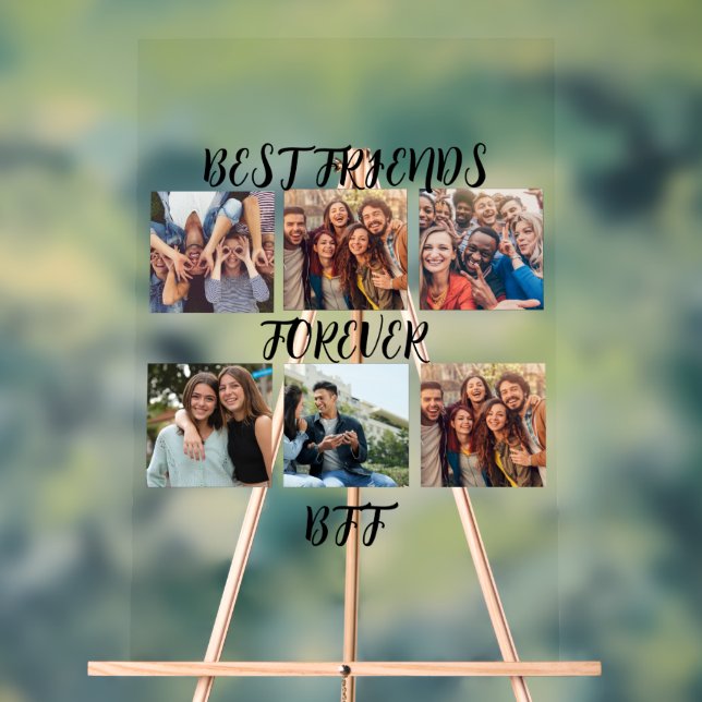 Personalisierte "Best Friends Forever"-Fotovorlage Acrylschild (Neutral)