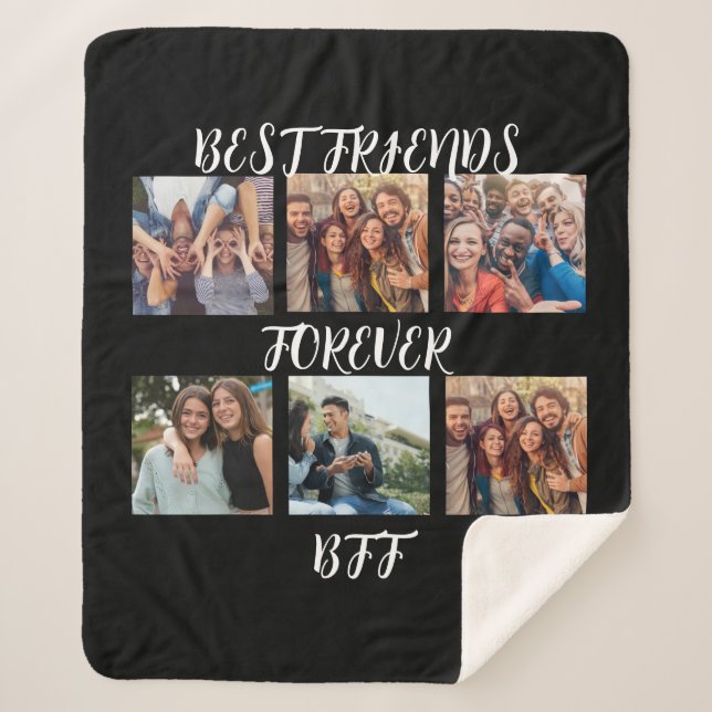 Personalisierte "Best Friends Forever"-Fotovorlage Sherpadecke (Vorderseite)