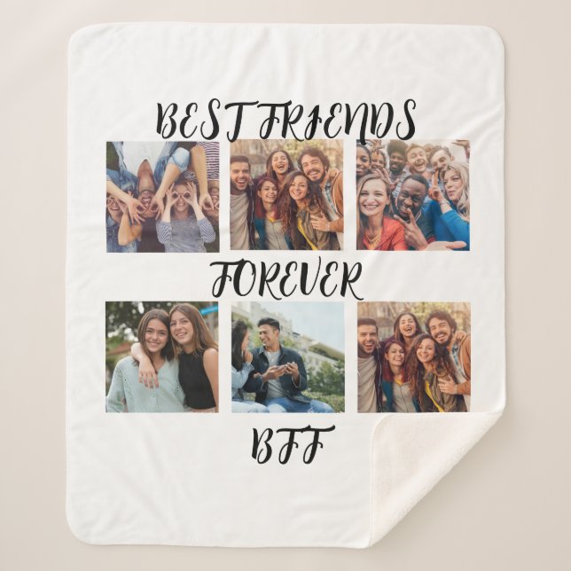 Personalisierte "Best Friends Forever"-Fotovorlage Sherpadecke (Vorderseite)