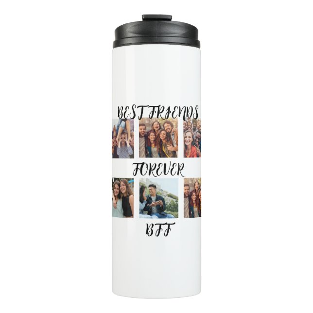 Personalisierte "Best Friends Forever"-Fotovorlage Thermosbecher (Vorderseite)