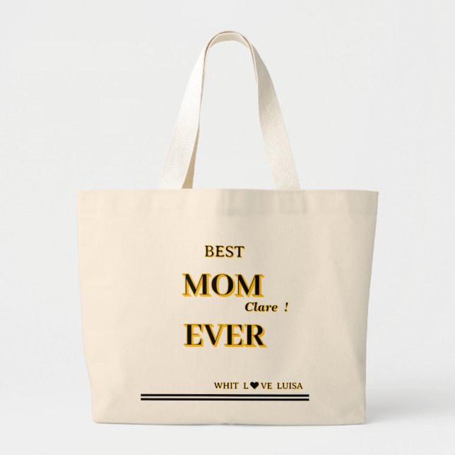 Personalisierte BEST-MAMA JE 2 Skript Jumbo Stoffbeutel (Vorne)