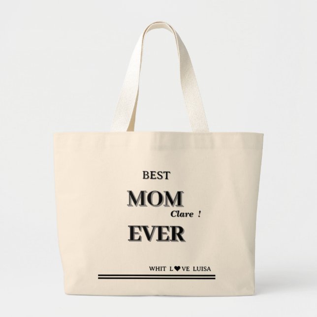 Personalisierte BEST-MAMA JE 3 Skript Jumbo Stoffbeutel (Vorne)
