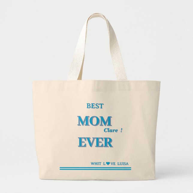 Personalisierte BEST-MAMA JE 4 Script Jumbo Stoffbeutel (Vorne)