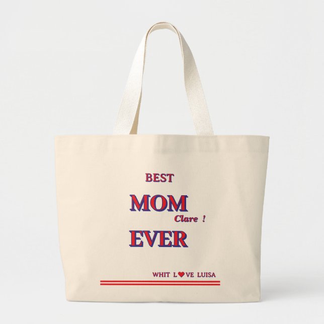 Personalisierte BEST-MAMA JE 6 Skript Jumbo Stoffbeutel (Vorne)