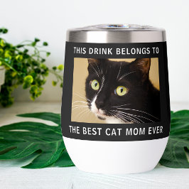 Personalisierte beste Cat Mama je Foto Schwarz