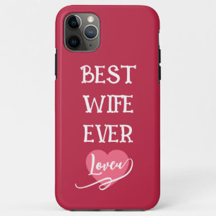Personalisierte beste Ehefrau überhaupt rosa & wei Case-Mate iPhone Hülle