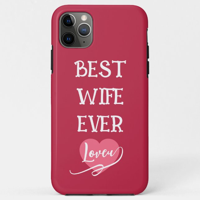 Personalisierte beste Ehefrau überhaupt rosa & wei Case-Mate iPhone Hülle (Rückseite)