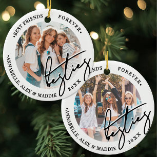 Personalisierte beste Freunde 2 Foto Keramik Ornament