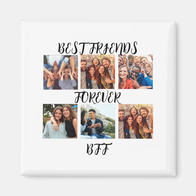 Personalisierte Beste Freunde Forever Foto Vorlage Magnet (Vorne)