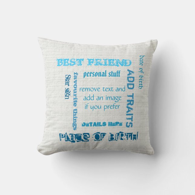 Personalisierte BESTE FREUNDIN beste Freunde WordC Kissen (Vorderseite)