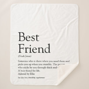 Personalisierte beste Freundin-Definition Sherpadecke