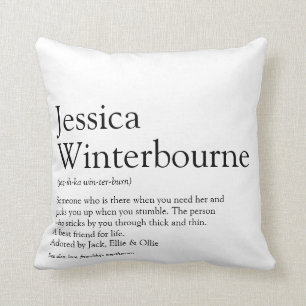 Personalisierte BESTE FREUNDIN - Schwarz und Weiß Kissen