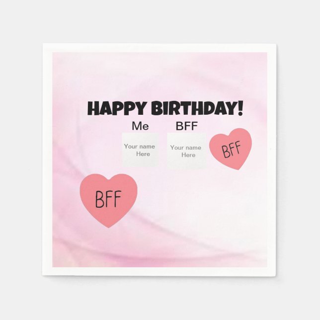 Personalisierte beste Freundin Serviette (Vorderseite)