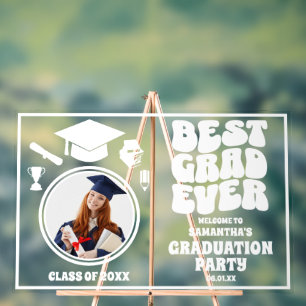 Personalisierte Beste Grad-Foto-Graduierungsparty Acrylschild