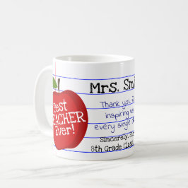 Personalisierte "Beste Lehrerin je" mit individuel Kaffeetasse