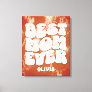 Personalisierte beste Mama je braune Gefärbte Kraw Leinwanddruck