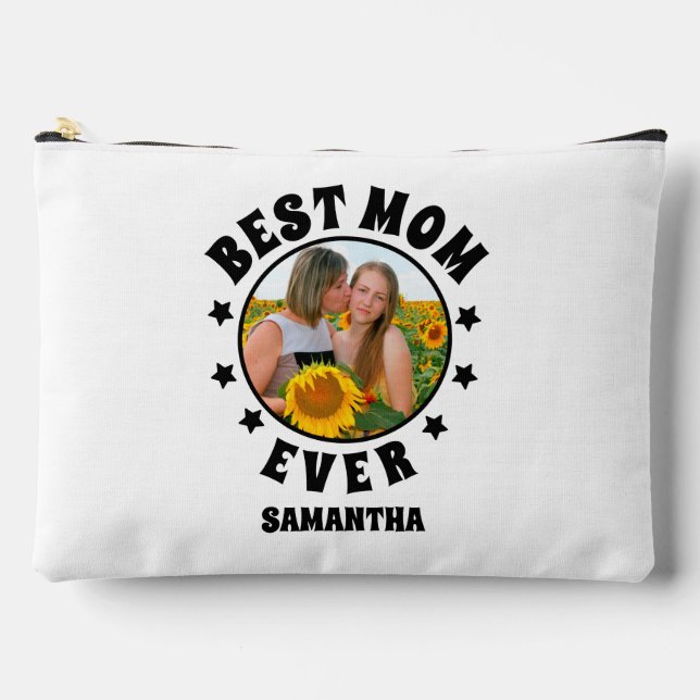 Personalisierte beste Mama je Foto Muttertag Zubehörtasche (Vorderseite)