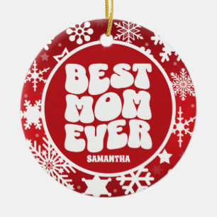 Personalisierte beste Mama je Foto Weihnachten Keramik Ornament