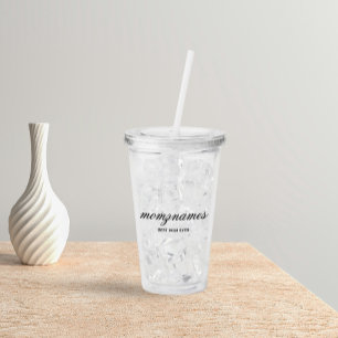 Personalisierte Beste Mama je Kalligrafiebezeichnu Acryltrinkbecher