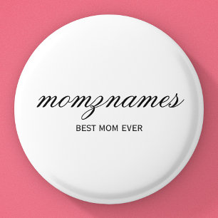 Personalisierte Beste Mama je Kalligrafiebezeichnu Button