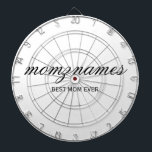 Personalisierte Beste Mama je Kalligrafiebezeichnu Dartscheibe<br><div class="desc">Feiern Sie die besonderen Mütter in Ihrem Leben mit unserem Personalisierten Design für den besten Kalligraphienamen der Mama, perfekt für Muttertag, Geburtstage oder jede Gelegenheit, Ihre Liebe zu zeigen. Dieses elegante und anpassbare Geschenk ist ideal für alle Mütter - ob sie die weltbeste Mutter aller Zeiten sind, Hundemutter, Katzenmutter oder...</div>