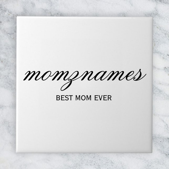 Personalisierte Beste Mama je Kalligrafiebezeichnu Fliese (Von Creator hochgeladen)