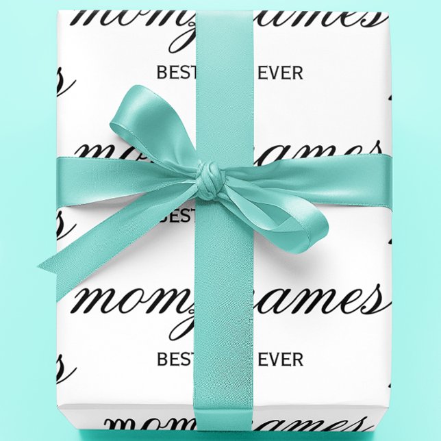 Personalisierte Beste Mama je Kalligrafiebezeichnu Geschenkpapier (Von Creator hochgeladen)
