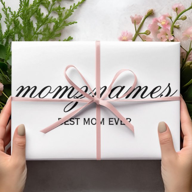 Personalisierte Beste Mama je Kalligrafiebezeichnu Geschenkpapier Set (Von Creator hochgeladen)