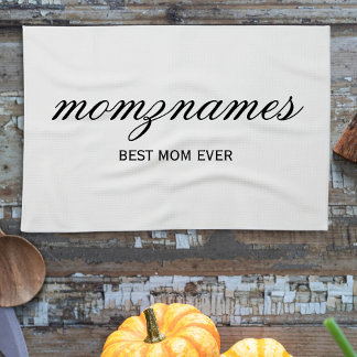 Personalisierte Beste Mama je Kalligrafiebezeichnu Geschirrtuch