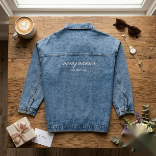 Personalisierte Beste Mama je Kalligrafiebezeichnu Jeansjacke