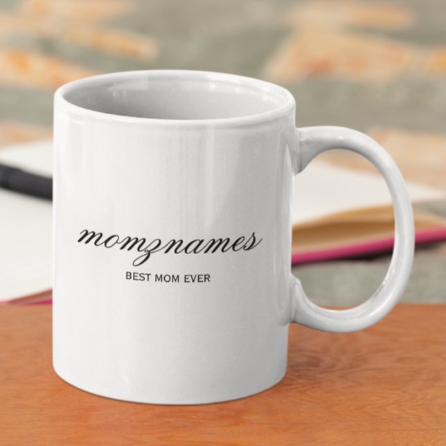 Personalisierte Beste Mama je Kalligrafiebezeichnu Kaffeetasse (Von Creator hochgeladen)