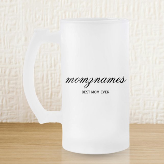 Personalisierte Beste Mama je Kalligrafiebezeichnu Mattglas Bierglas (Von Creator hochgeladen)