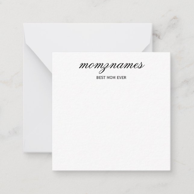Personalisierte Beste Mama je Kalligrafiebezeichnu Mitteilungskarte (Vorderseite)