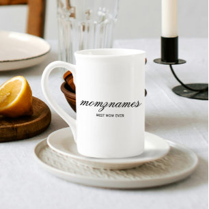 Personalisierte Beste Mama je Kalligrafiebezeichnu Prozellantasse