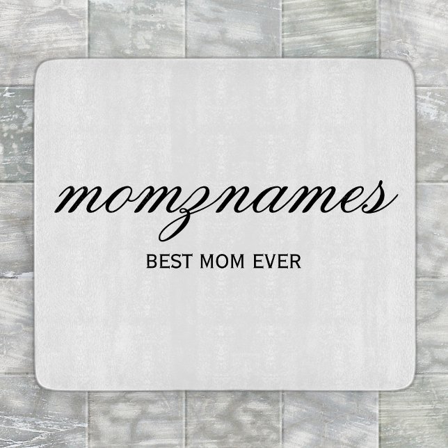 Personalisierte Beste Mama je Kalligrafiebezeichnu Schneidebrett (Von Creator hochgeladen)