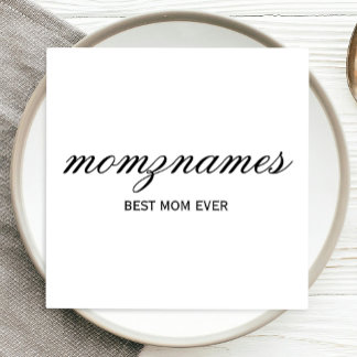Personalisierte Beste Mama je Kalligrafiebezeichnu Serviette