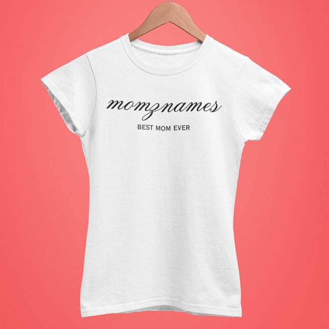 Personalisierte Beste Mama je Kalligrafiebezeichnu T-Shirt (Von Creator hochgeladen)