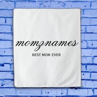 Personalisierte Beste Mama je Kalligrafiebezeichnu Wandteppich
